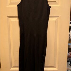 Classic Black Sleeveless Midi Dress